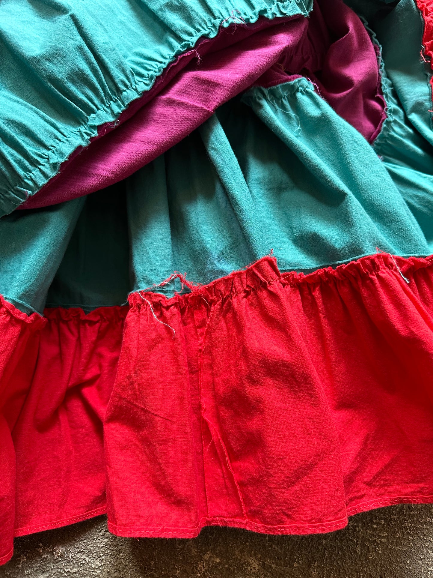 multicolored tiered skirt