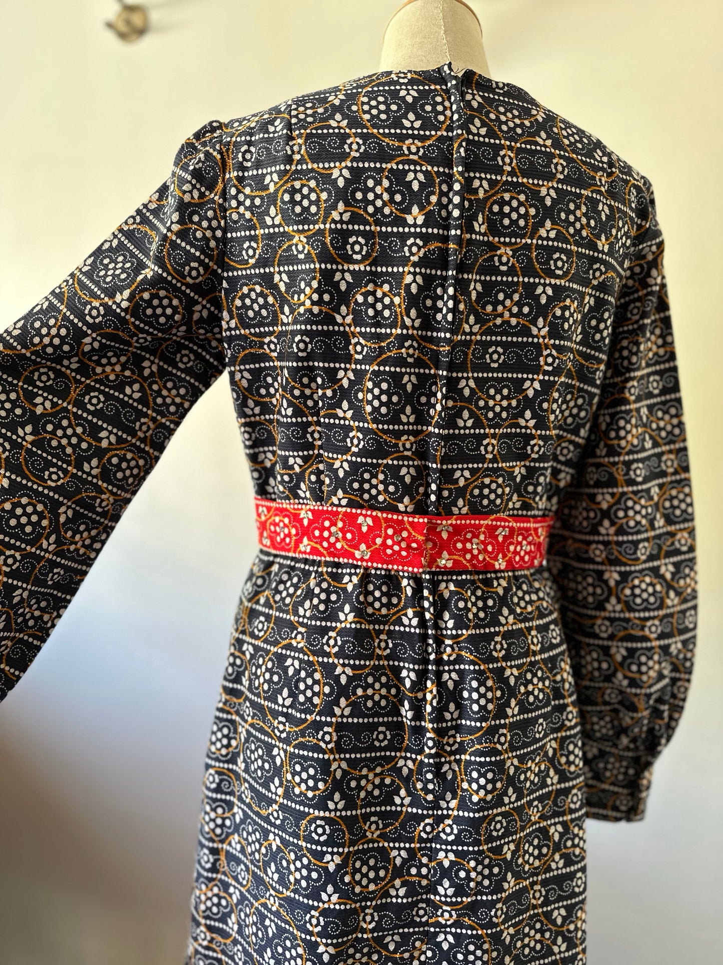 60s rhinestone layered design dress