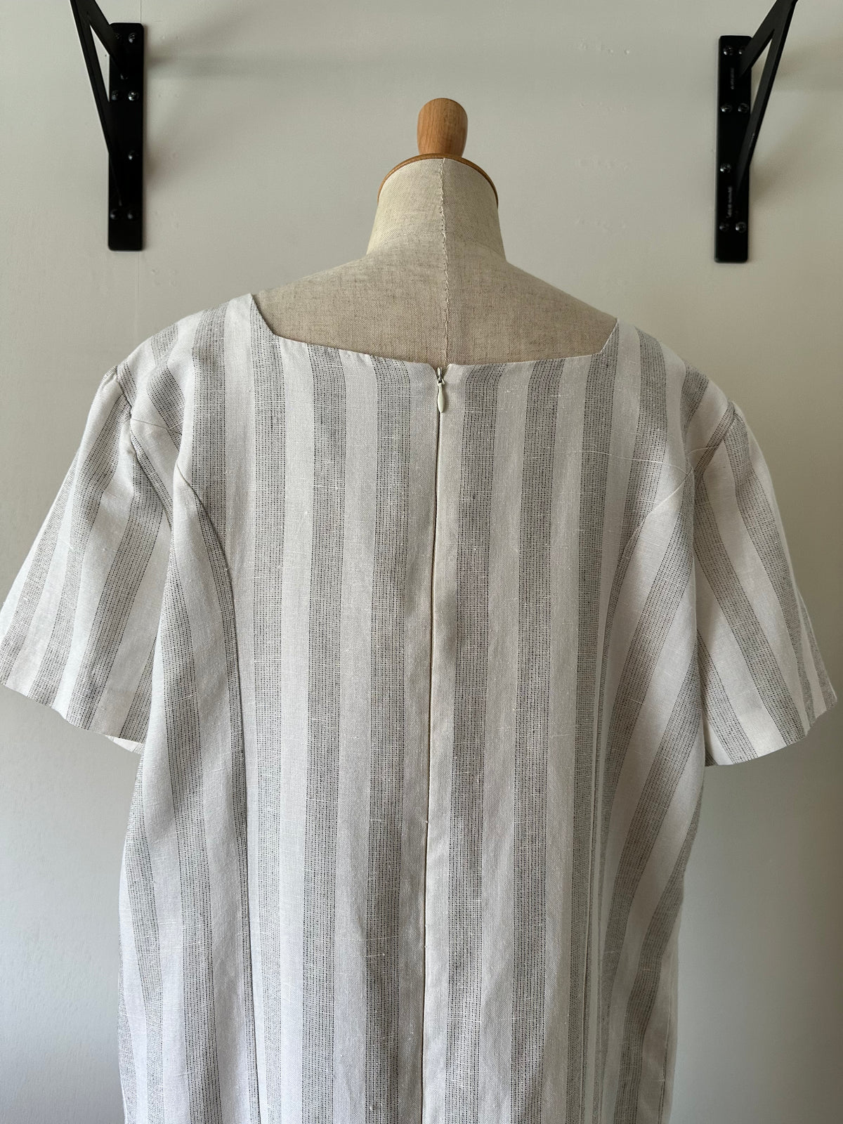 stripe switching dress