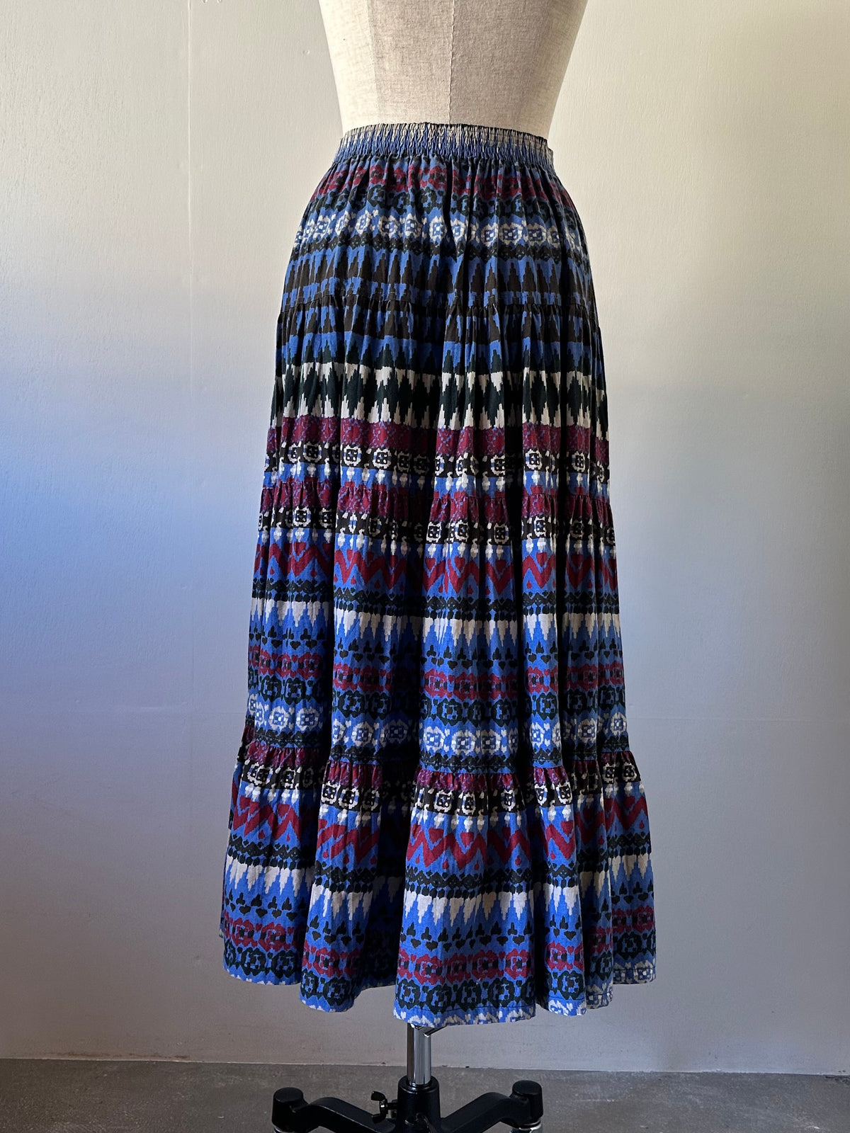 native pattern tiered skirt