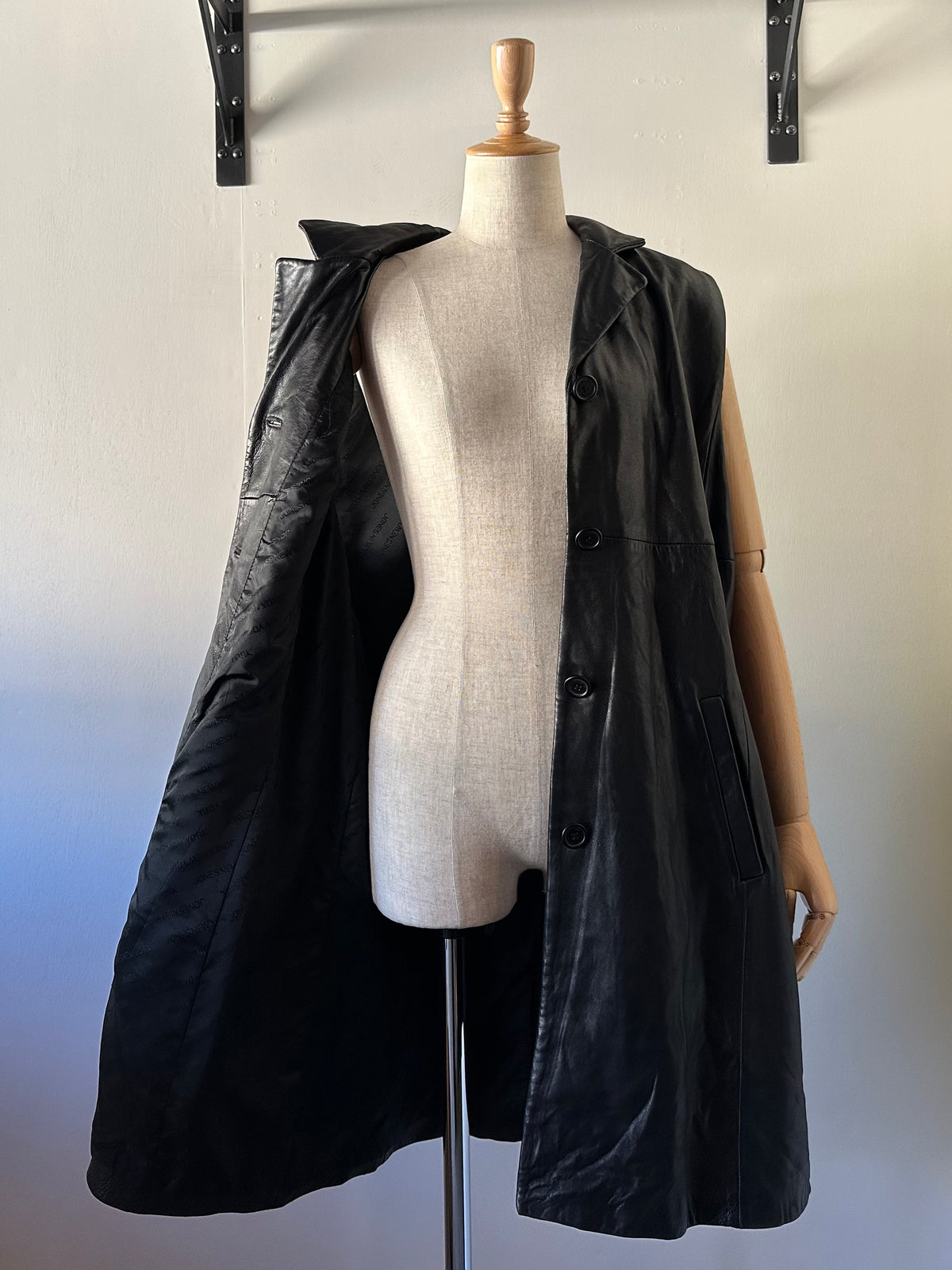 leather long vest