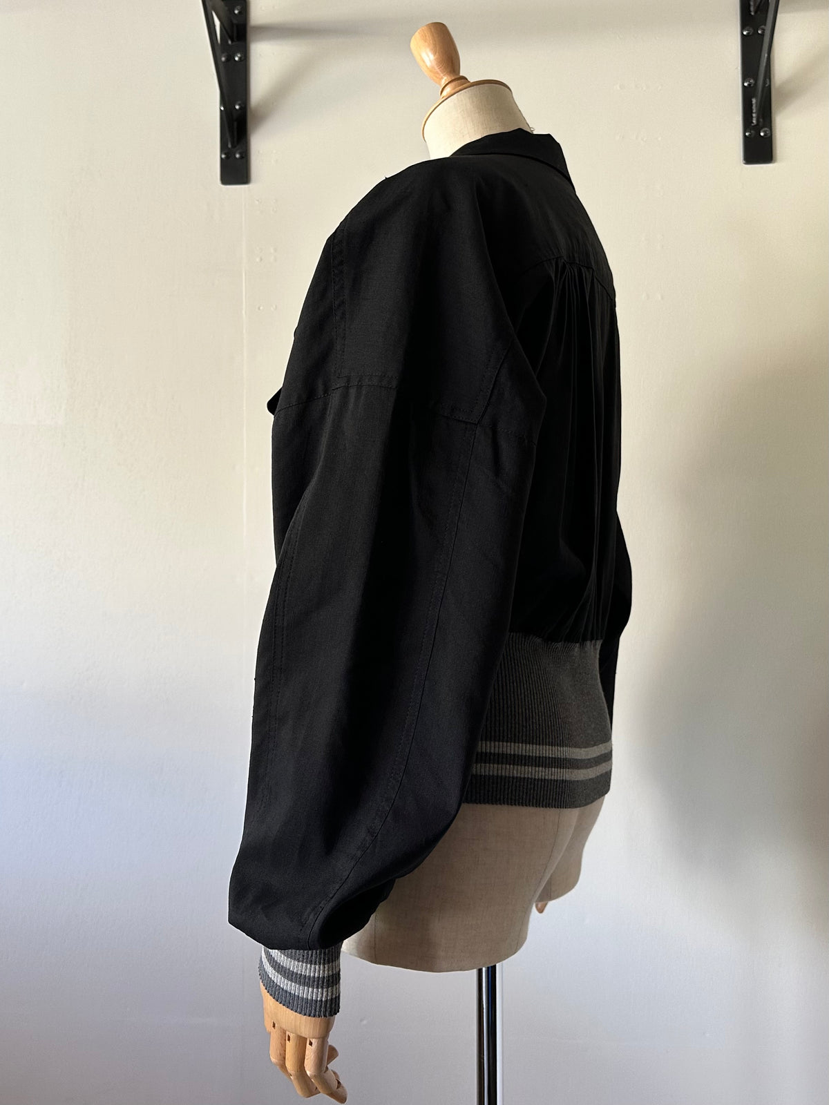 cropped rib jacket