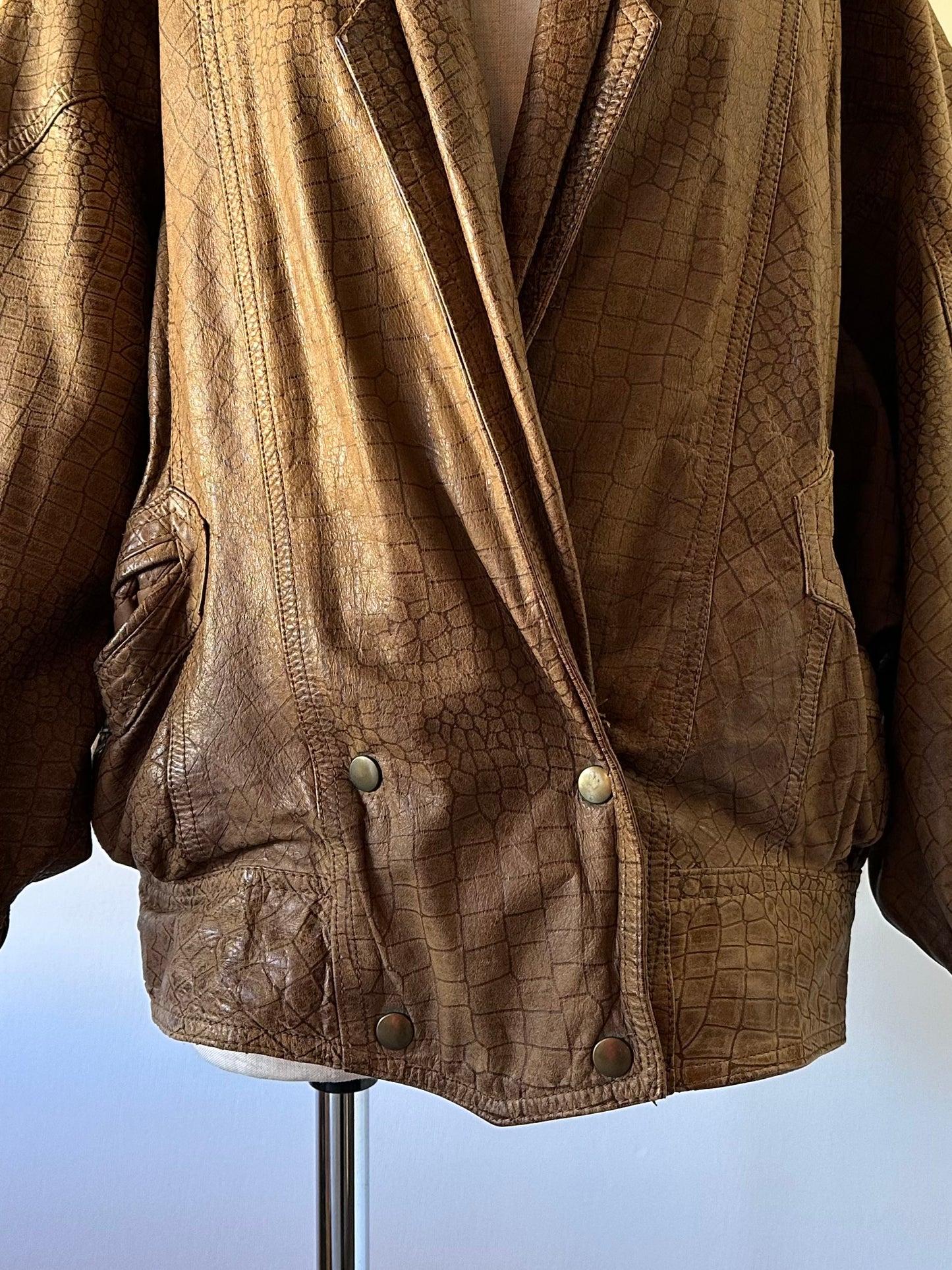 dolman sleeve leather jacket