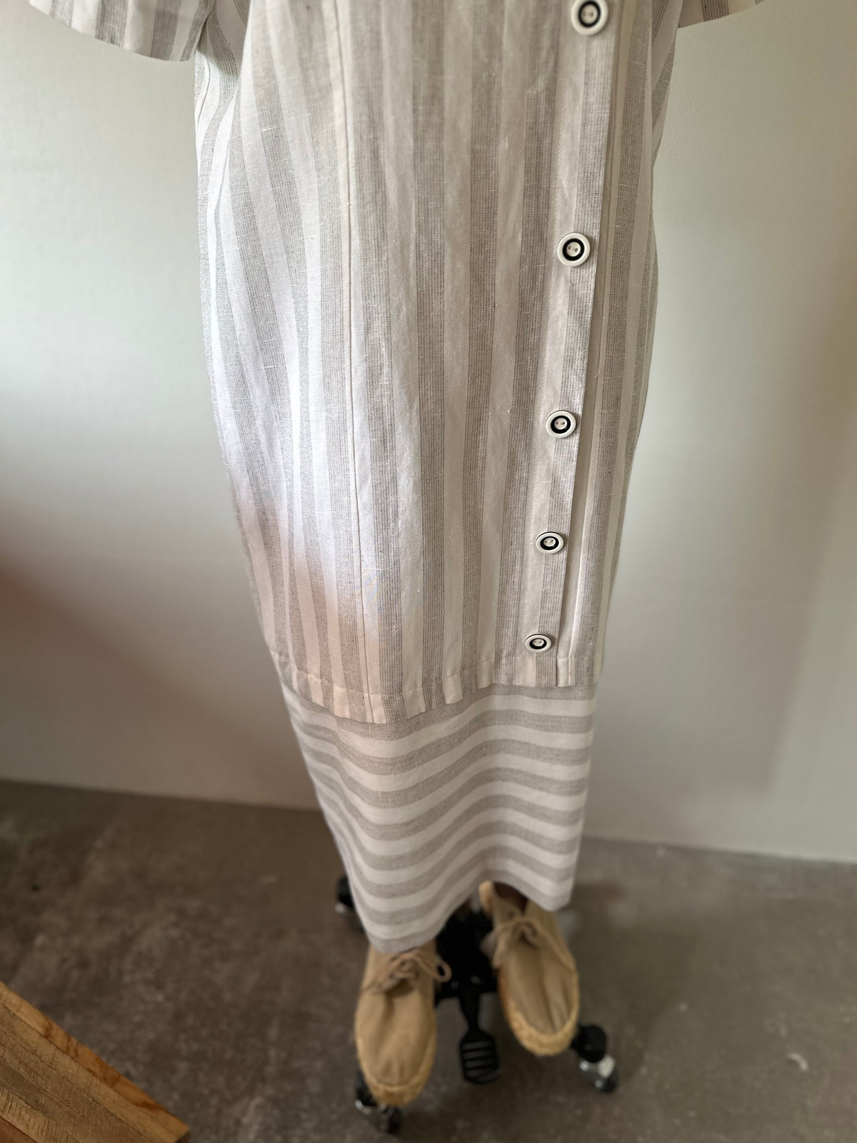 stripe switching dress