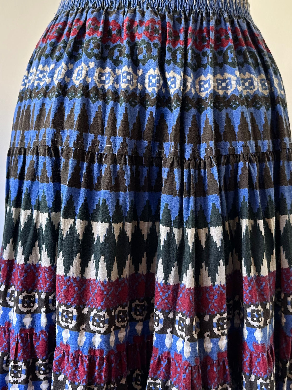 native pattern tiered skirt