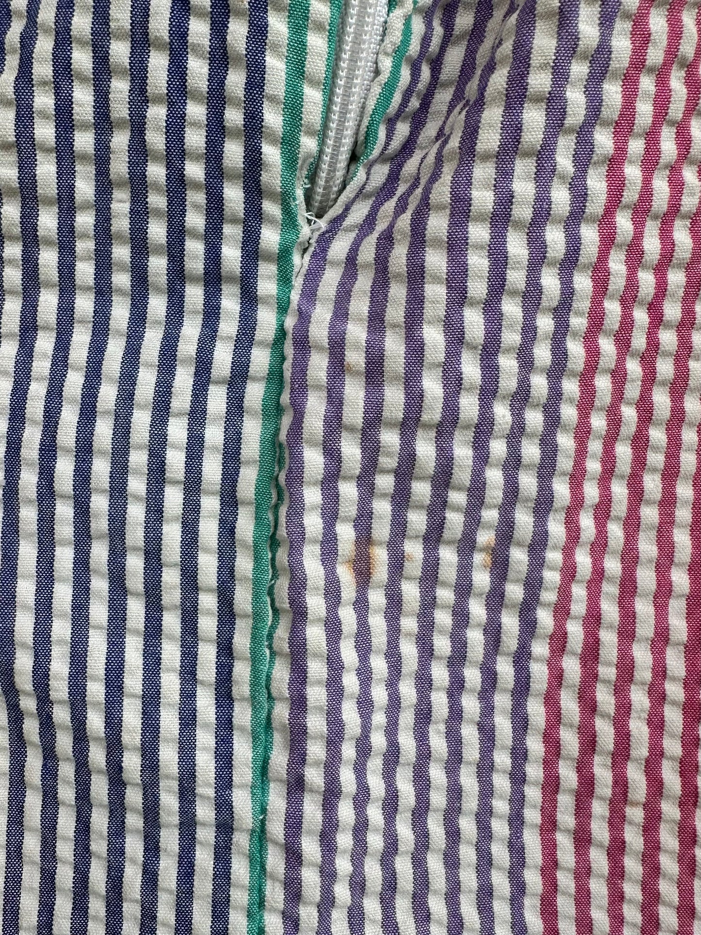 seersucker stripe zip up dress