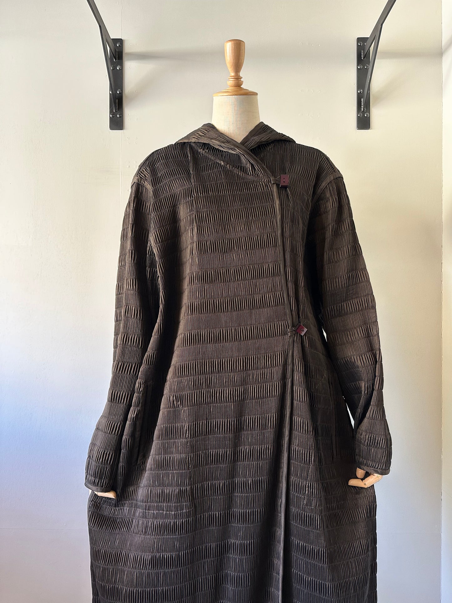 reversible pleats coat