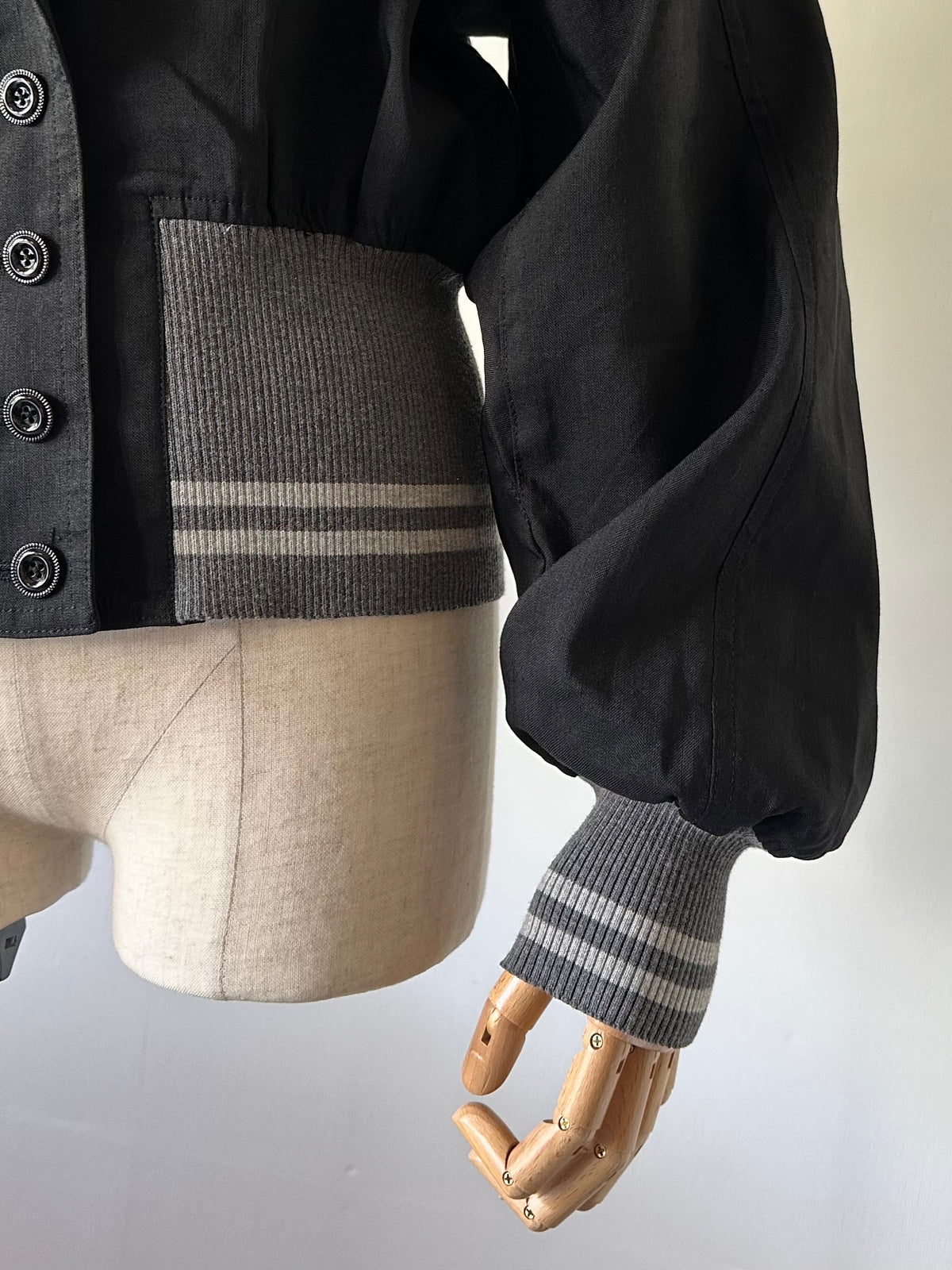 cropped rib jacket