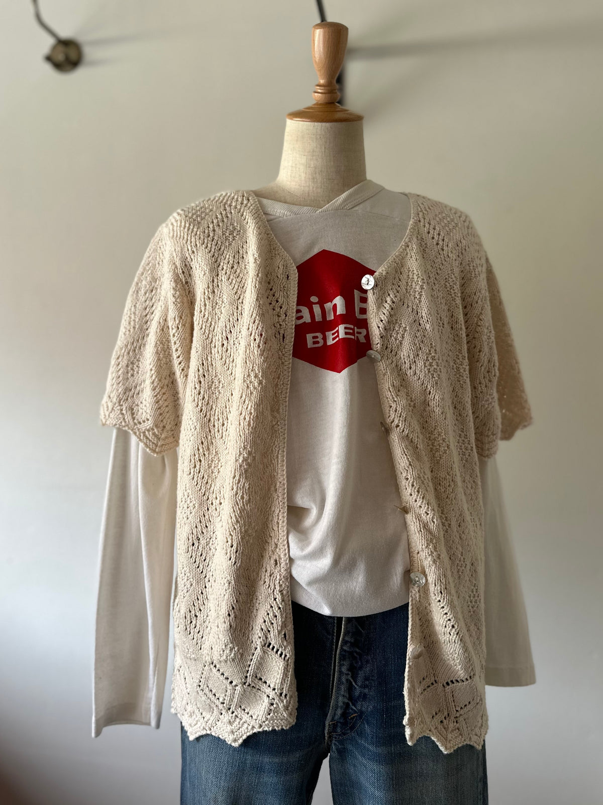 short sleeve knit cardigan