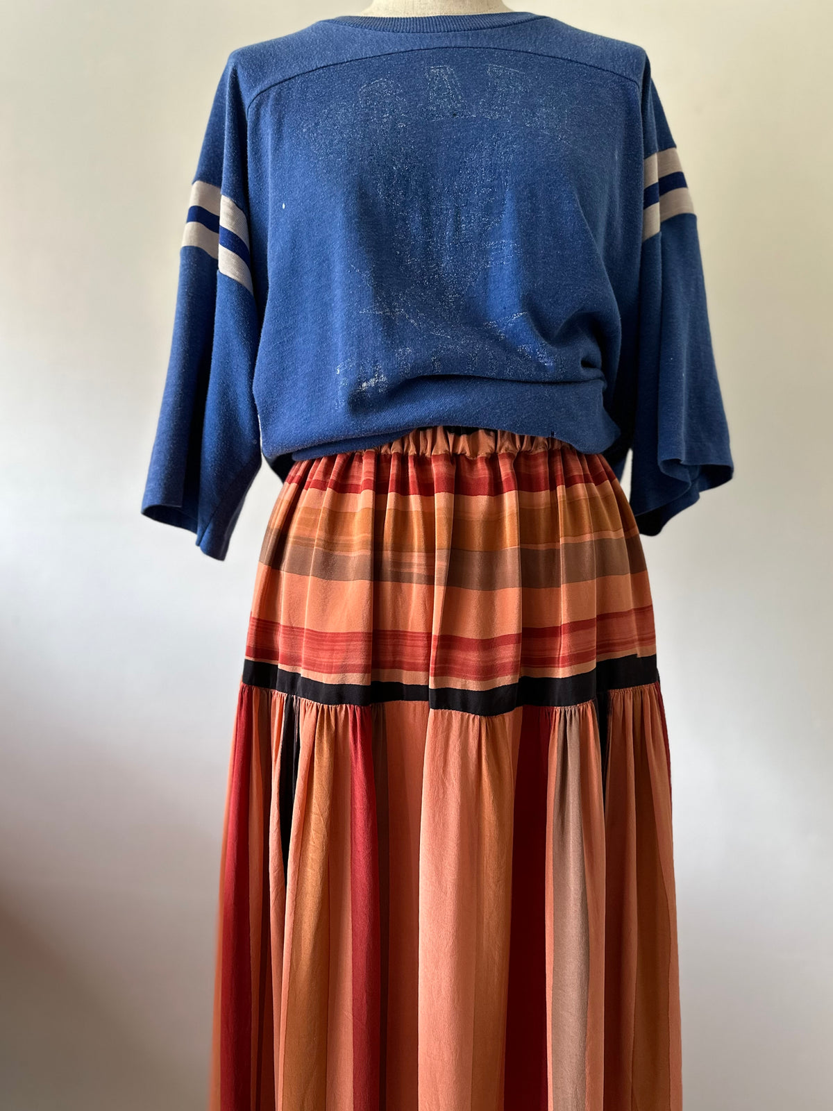 mulch stripe silk skirt