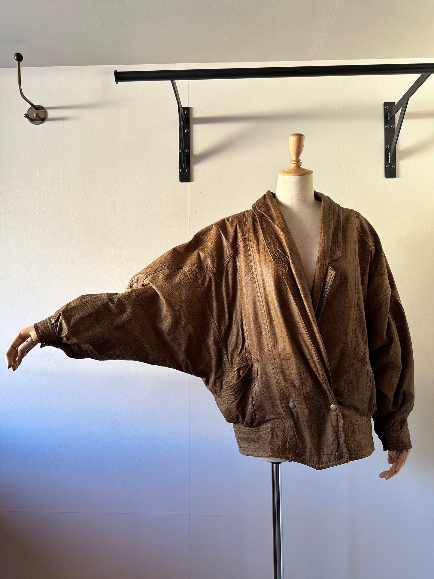 dolman sleeve leather jacket
